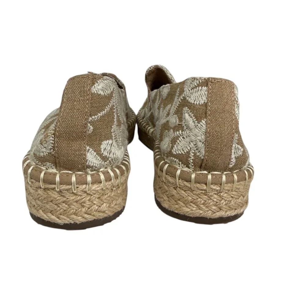 Joie Cara Embroidered Tropical Espadrille Slip On Loafers Women's size 8.5